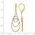 14K Tri-Color Gold Hollow Leverback Drop Earrings, 45 mm - View 4