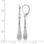 Rhodium-Plated 14K White Gold Hollow Diamond-Cut Leverback Drop Earrings, 44 mm - View 4