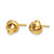 14K Yellow Gold Hollow Polished Stud Earrings, 8 mm - View 2