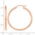 14K Rose Gold Hollow Polished 2 x 35 mm Polished Hoop Earrings - View 4