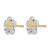 14K Yellow Gold with White Rhodium-Plated Polished and Diamond-Cut Stud Earrings, 10 mm - View 2