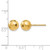 14K Yellow Gold Hollow Polished Faceted Stud Earrings, 8 mm - View 4