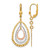 14K Tri-Color Gold Hollow Polished and Diamond-Cut Leverback Drop Earrings, 43 mm