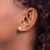 14K Yellow Gold Hollow with White Rhodium-Plated Polished and Diamond-Cut Heart Stud Earrings, 8 mm - View 3
