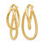 14K Yellow Gold Hollow Polished and Textured Hinged Hoop Earrings, 28 mm - View 2