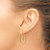 14K Yellow Gold Hollow Polished and Textured Hinged Hoop Earrings, 28 mm - View 3