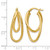 14K Yellow Gold Hollow Polished and Textured Hinged Hoop Earrings, 28 mm - View 4