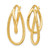 Rhodium-Plated 14K White Gold Hollow Polished and Textured Hinged Hoop Earrings, 28 mm - View 2
