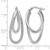 Rhodium-Plated 14K White Gold Hollow Polished and Textured Hinged Hoop Earrings, 28 mm - View 4