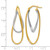14K Two-Tone Gold Hollow Polished Hoop Earrings, 42 mm - View 4