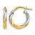 Rhodium-Plated 14K Yellow Gold Hollow with White Rhodium Plating Polished Hoop Earrings, 17 mm