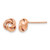 14K Rose Gold Hollow Polished Stud Earrings, 8 mm