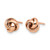 14K Rose Gold Hollow Polished Stud Earrings, 8 mm - View 2