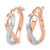 14K Two-Tone Gold Hollow Gold with White Rhodium and Rose Gold-Tone Polished Hinged Hoop Earrings, 18 mm - View 2