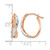 14K Two-Tone Gold Hollow Gold with White Rhodium and Rose Gold-Tone Polished Hinged Hoop Earrings, 18 mm - View 4