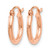 14K Rose Gold Hollow 2 x 12 mm Polished Hoop Earrings - View 2