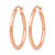 14K Rose Gold Hollow 2 x 25 mm Polished Hoop Earrings - View 2