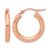 14K Rose Gold Hollow 3 mm Polished Hoop Earrings, 20 mm Long