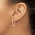 14K Rose Gold Hollow 3 mm Polished Hoop Earrings, 20 mm Long - View 3