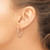 14K Rose Gold Hollow 3 mm Polished Hoop Earrings, 25 mm Long - View 3