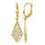14K Yellow Gold with Rhodium-Plated Diamond-Cut Leverback Drop Earrings, 37 mm