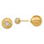 Sterling Silver Gold-Tone Satin Cubic Zirconia Double Sided Ball Stud Earrings, 14 mm