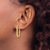 14K Yellow Gold 2.5 mm X 10.7 mm X 20.5 mm Rectangle Hoop Earrings - View 3