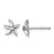 Sterling Silver Rhodium-Plated Polished Blue Crystal Starfish Stud Earrings, 8.2 mm