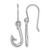 Sterling Silver Rhodium-Plated Polished Fish Hook Dangle French Wire Earrings, 30 mm