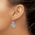 Sterling Silver Rhodium-Plated Polished Cubic Zirconia Compass Dangle French Wire Earrings, 34 mm - View 3