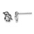 Sterling Silver Rhodium-Plated Polished Enamel Penguin Stud Earrings, 8 mm