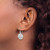 Sterling Silver Rhodium-Plated Polished Sand Dollar Dangle French Wire Earrings, 25 mm - View 3