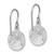 Sterling Silver Rhodium-Plated Polished Sand Dollar Dangle French Wire Earrings, 25 mm - View 4