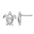 Sterling Silver Rhodium-Plated Polished Flower Back Turtle Stud Earrings, 13.5 mm