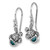 Sterling Silver Rhodium-Plated Antiqued Blue Crystal Hatching Turtle Dangle French Wire Earrings, 26 mm - View 2