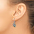 Sterling Silver Rhodium-Plated Antiqued Blue Crystal Hatching Turtle Dangle French Wire Earrings, 26 mm - View 3