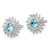 Sterling Silver Rhodium-Plated Polished Blue Crystal Sun Stud Earrings, 10.5 mm - View 2