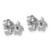 Sterling Silver Rhodium-Plated Polished Blue Crystal Inlay Tiny Turtle Stud Earrings, 6.5 mm - View 4
