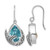 Sterling Silver Rhodium-Plated Crystal Mermaid Tail Dangle French Wire Earrings, 30 mm
