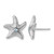 Sterling Silver Rhodium-Plated Polished and Textured Crystal Starfish Stud Earrings, 15.4 mm