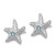 Sterling Silver Rhodium-Plated Polished and Textured Crystal Starfish Stud Earrings, 15.4 mm - View 2