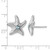 Sterling Silver Rhodium-Plated Polished and Textured Crystal Starfish Stud Earrings, 15.4 mm - View 5