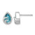 Sterling Silver Rhodium-Plated Polished Crystal Wave Stud Earrings, 10 mm