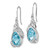 Sterling Silver Rhodium-Plated Polished Cubic Zirconia Mermaid Dangle French Wire Earrings, 38.5 mm - View 2