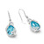 Sterling Silver Rhodium-Plated Polished Cubic Zirconia Mermaid Dangle French Wire Earrings, 38.5 mm - View 6