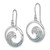 Sterling Silver Rhodium-Plated Polished Cubic Zirconia Wave Dangle French Wire Earrings, 34 mm - View 2