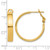 14K Yellow Gold 5 x 25 mm Polished Flat Tube Omega Back Hoop Earrings - View 3
