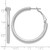 Rhodium-Plated 14K White Gold Hollow 3 x 36 mm Polished Round Omega Back Tube Hoop Earrings - View 4
