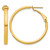 14K Yellow Gold Hollow 3 x 30 mm Polished Square Tube Omega Back Round Hoop Earrings