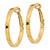 14K Yellow Gold Hollow 3 x 30 mm Polished Square Tube Omega Back Round Hoop Earrings - View 2
